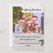 Country Rustic Wood Photo Carte de Noël (Devant)