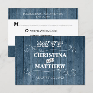 Country Rustic Wood Vintage Wedding Cartes RSVP