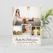 Country Rustic Woodgrain Afstuderen Kaart (Staand voorkant)