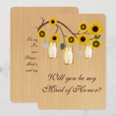 Country Rustics Gele Pot Mason Jar Juffrouw Van Ee Kaart (Voorkant / Achterkant)