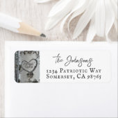 Country Rustiek gesneden hart berk boom Etiket (Insitu)