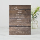 country rustiek hout de nacht voor bruiloft menu (Staand voorkant)