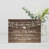 country rustiek hout metselaar potten hart bruilof save the date (Staand voorkant)