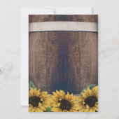 Country Rustieke Barrel Zonnebloem Bruiloft Kaart (Achterkant)
