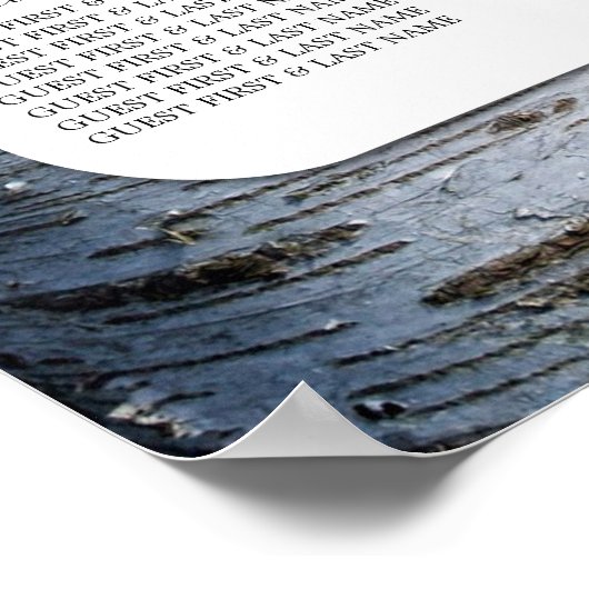 Country Rustieke Berk Boom Bruiloft Zitgrafiek Poster (Hoek)