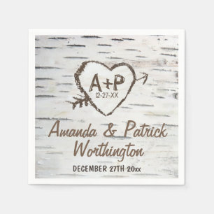 Country Rustieke Berken Boomschors Trouwservetten Servet