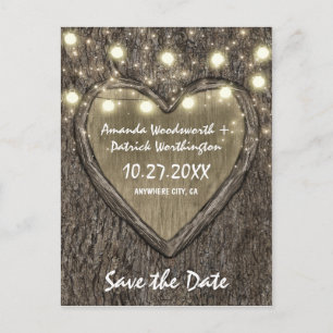 country rustieke gesneden eiken boom bewaar de dat aankondigingskaart