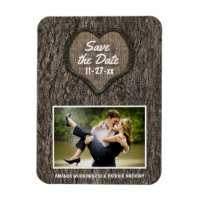 Country Rustieke gesneden eiken boom Save the Date