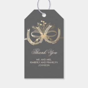 Country Rustieke Hoefijzers Gouden Bruiloft Cadeaulabel