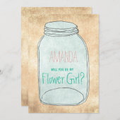 Country rustieke metselaar pot Wil je mijn bloemme Kaart (Voorkant / Achterkant)