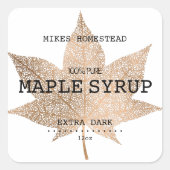 Country Rustique Kraft Et Étiquette De Sirop D'Éra (Devant)