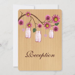 Country Rustique Mason Jars Carte de réception
