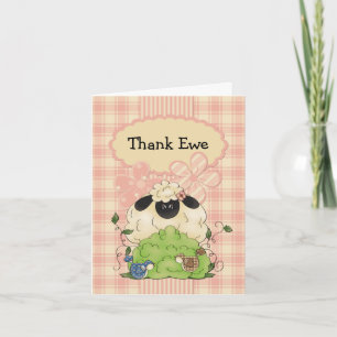 Country Sheep and Birdies Thank You Card Bedankkaart