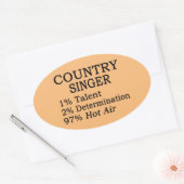 Country Singer Hot Air Oval Sticker (Envelop)