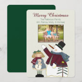 Country Snowman - Carte photo de Noël (Devant / Derrière)