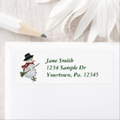 Country Snowman Étiquette de adresse (En situation)