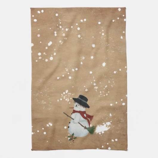 Country Snowman Kitchen Towel Theedoek (Verticaal)