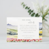 Country Spring Floral Landschap Trouwdetail Informatiekaartje (Staand voorkant)