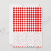 Country Strawberry Gingham Ruffles Uitnodiging (Achterkant)