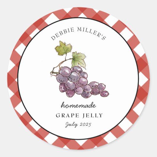 Country style Grape Jelly Canning jar label (Voorkant)