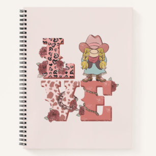 Country-Style "Love" met een Blonde Cowgirl Notitieboek