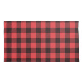 Country Style Red & Black Buffalo Plaid Red Star Kussensloop (Achterkant-Links)