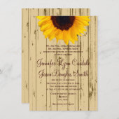 Country Sunflower Barn Invitations de mariage rust (Devant / Derrière)