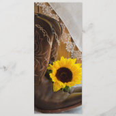 Country Sunflower et dentelle Programme de mariage (Devant)