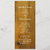 Country Sunflower et dentelle Programme de mariage (Dos)