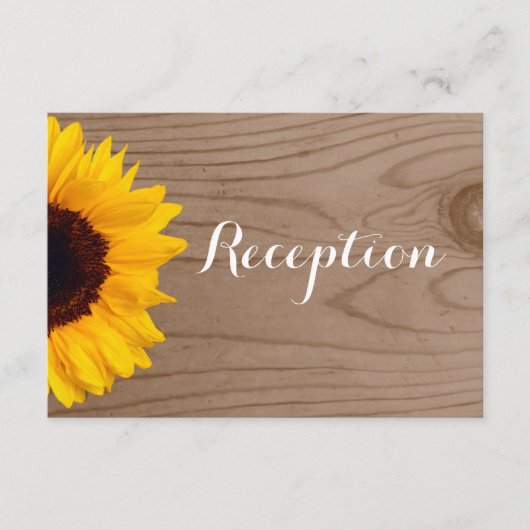 Country Sunflower Grange Wood Wedding Carte de réc (Devant)