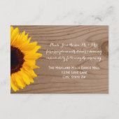 Country Sunflower Grange Wood Wedding Carte de réc (Dos)