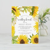 Country Sunflower Mariage Brunch Invitation (Debout devant)