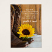 Country Sunflower Mariage Charity Carte de préfére (Devant)