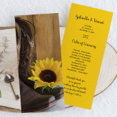 Country Sunflower Programme de mariage occidental