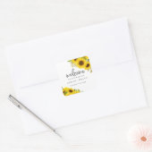 Country Sunflower Wedding Welcome Square Sticker (Envelop)