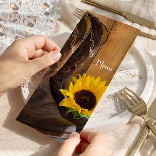 Country Sunflower Western Mariage Menu