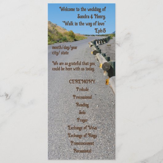 Country Sunflower Westerse Huwelijksprogramma Programma (Voorkant)