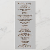 Country Sunflower Westerse Huwelijksprogramma Programma (Achterkant)