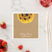 Country Sunflowers Burlap Wedding Servetten (Insitu)