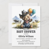 Country Teddy Bear Baby Shower Invitation (Devant)