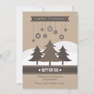 Country Trees Photo Holiday Card Feestdagenkaart