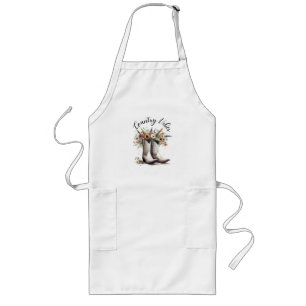 Country Vibes Westerne laarzen en bloemen Waterver Lang Schort