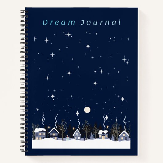 Country Village Nightime Winter Sky Dream Journal (Devant)