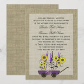 Country Wagon & Burlap Wedding Kaart (Voorkant / Achterkant)