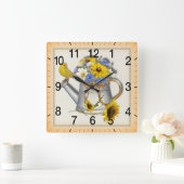 Country water can wall clock vierkante klok (Huis)