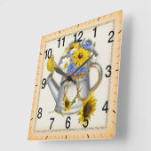 Country water can wall clock vierkante klok (Hoek)