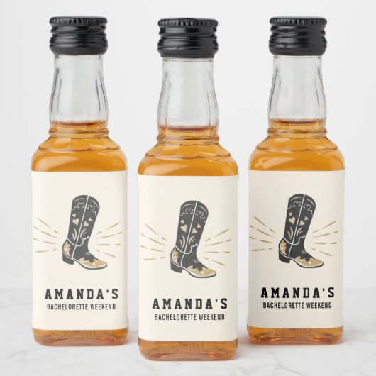 Country Western Bachelorette Mini Étiquette boutei (Bouteilles)