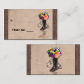 Country Western Barbed Wire Mariage Cartes de Plac (Devant / Derrière)