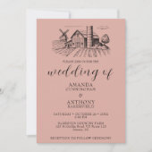 Country Western Barn Faire-part de mariage (Devant)