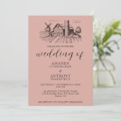 Country Western Barn Faire-part de mariage (Debout devant)